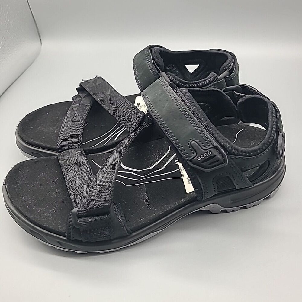 Ecco Men Sandals Sz 7-7.5/ 41 Offroad Yucatan Coast Black Textile Comfort New
